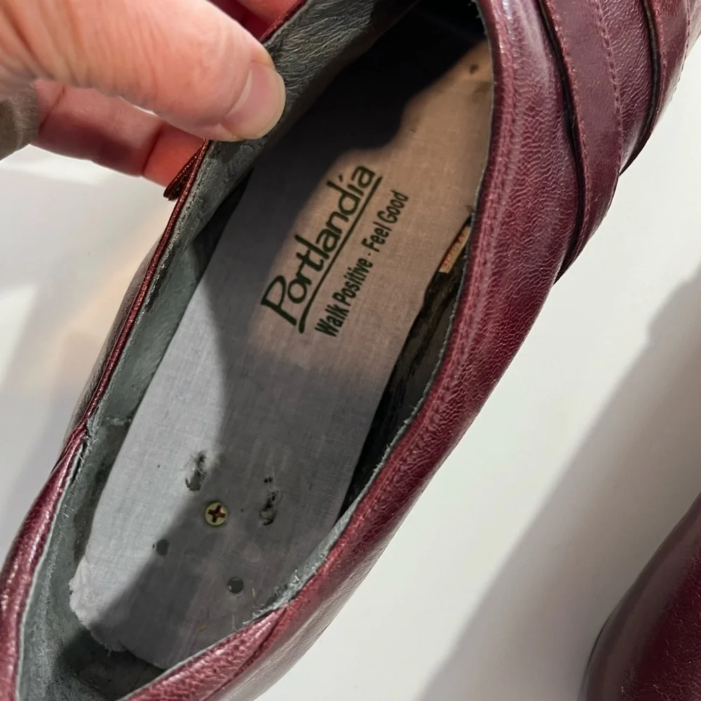 Red Leather Loafers with Vintage Charm and Sturdy Sole